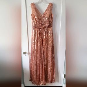 Rose Gold Sequin Formal Dress NEW